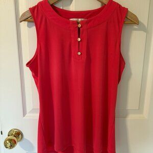Sleeveless Jones Studio Pink Scoop Neck Blouse in M